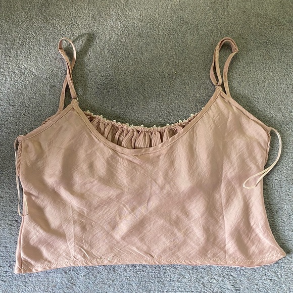 Verge Girl Ruffle and Lace Pink Open Back Camisole - Picture 3 of 3